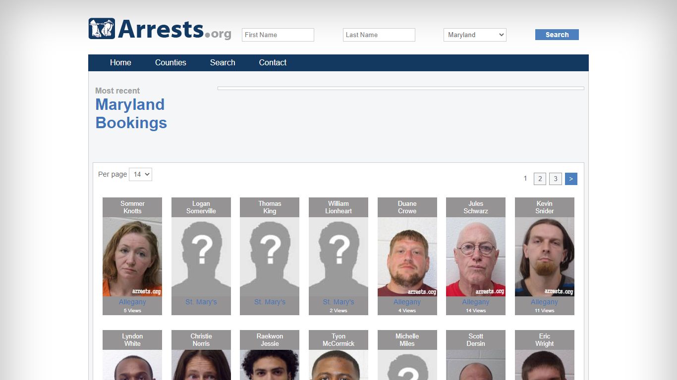 Maryland Arrests and Inmate Search